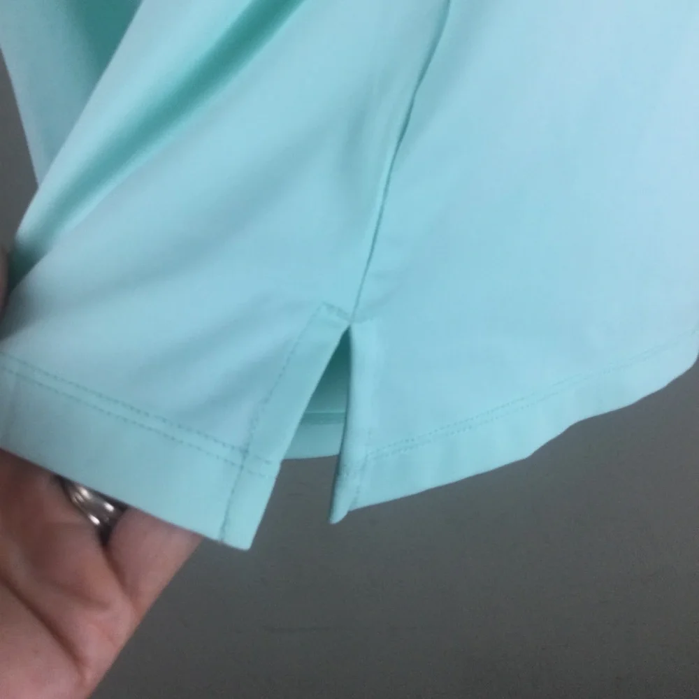 Lillie Green Single Button Sleeveless Mint Green Golf Polo Top Size Petite Large - Picture 6 of 8